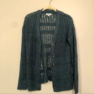 💙 Mudd - Juniors' Open Stitch Cardigan - Teal - XS 💙
